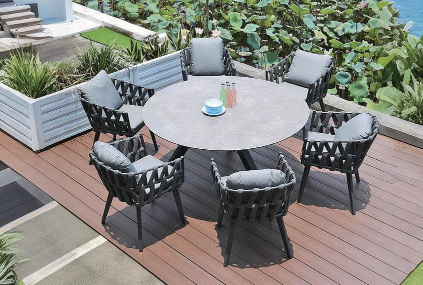 Mesa redonda premium para área externa