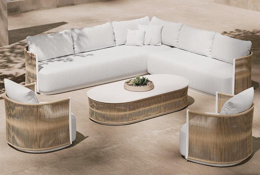 Sofá modular branco para área externa