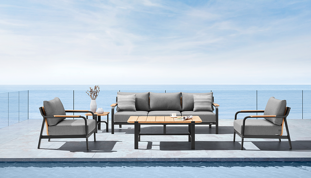Lounge externo premium da curadoria D.LUXO